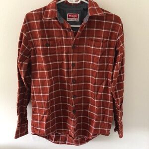Wrangler orange flannel